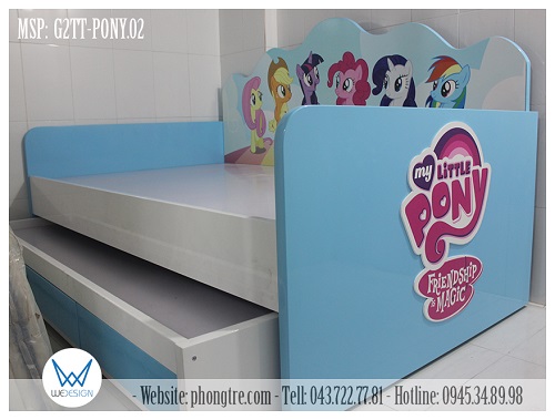 Giường tầng thấp kiểu sofa My Little Pony - Friendship is Magic có 2 tầng giường đều 1m2