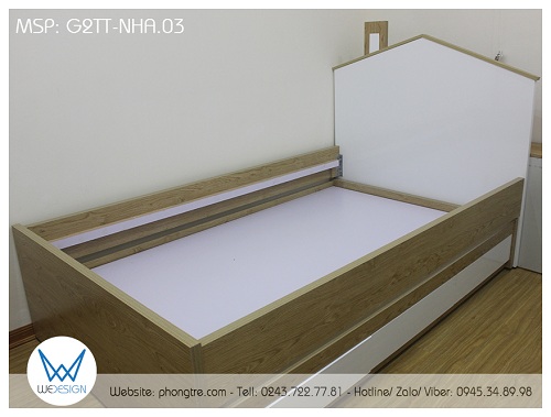 Kết cấu khung giường tầng trên của giường tầng thấp ngôi nhà G2TT-NHA.03