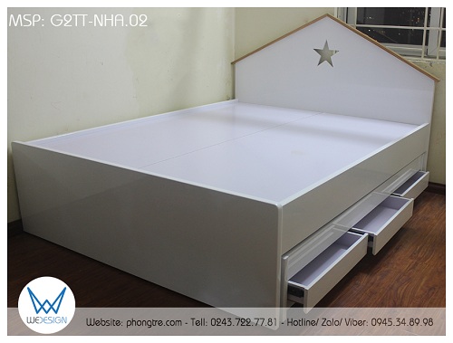3 ngăn kéo của giường tầng dưới cung cấp cho giường rầng dưới chỗ để chăn mỏng và gối