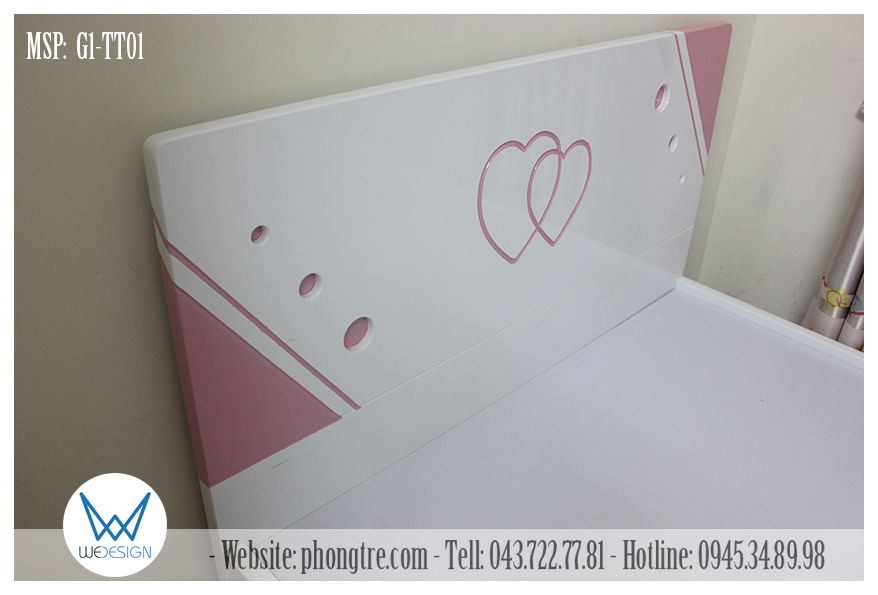 Thiết kế đầu giường trái tim dành cho bé gái MSP: G1-TT01