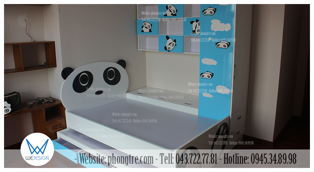 Bộ giường - tủ  thiết kế chủ đề Gấu trúc Tare Panda