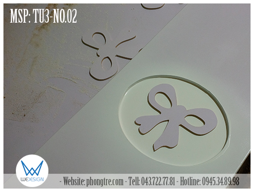 Phần mộc của tủ quần áo trang trí nơ thắt dây MSP: TU3-NO.02