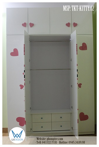 Buồng tủ lớn của tủ áo kịch trần Hello Kitty MSP: TKT-KITTY.02