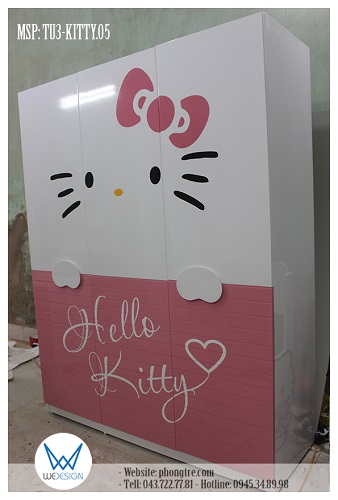 Tủ áo Hello Kitty MSP: TU3-KITTY.05 của bé Bảo Yến rộng 1m5