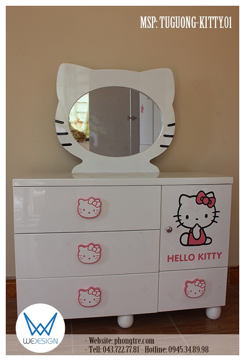 Tủ gương bé gái Hello Kitty dễ thương và tiện ích