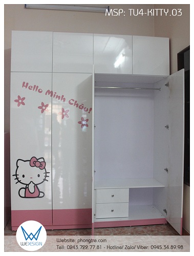 Buồng tủ bên phải của tủ quần áo Hello Kitty TU4-KITTY.03