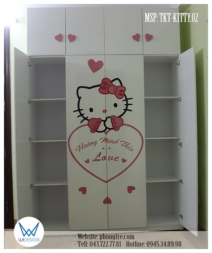 2 buồng tủ nhỏ của tủ áo kịch trần Hello Kitty MSP: TKT-KITTY.02