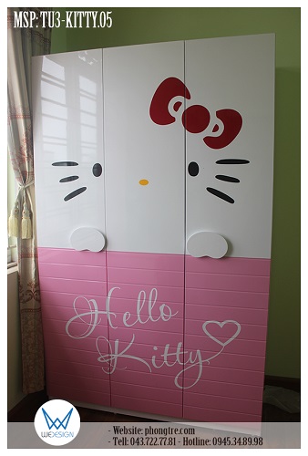 Tủ quần áo Hello Kitty TU3-KITTY.05 của bé Bảo Ngọc