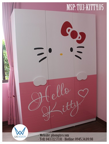 Tủ quần áo Hello Kitty TU3-KITTY.05 của bé gái nhà chị Nhung
